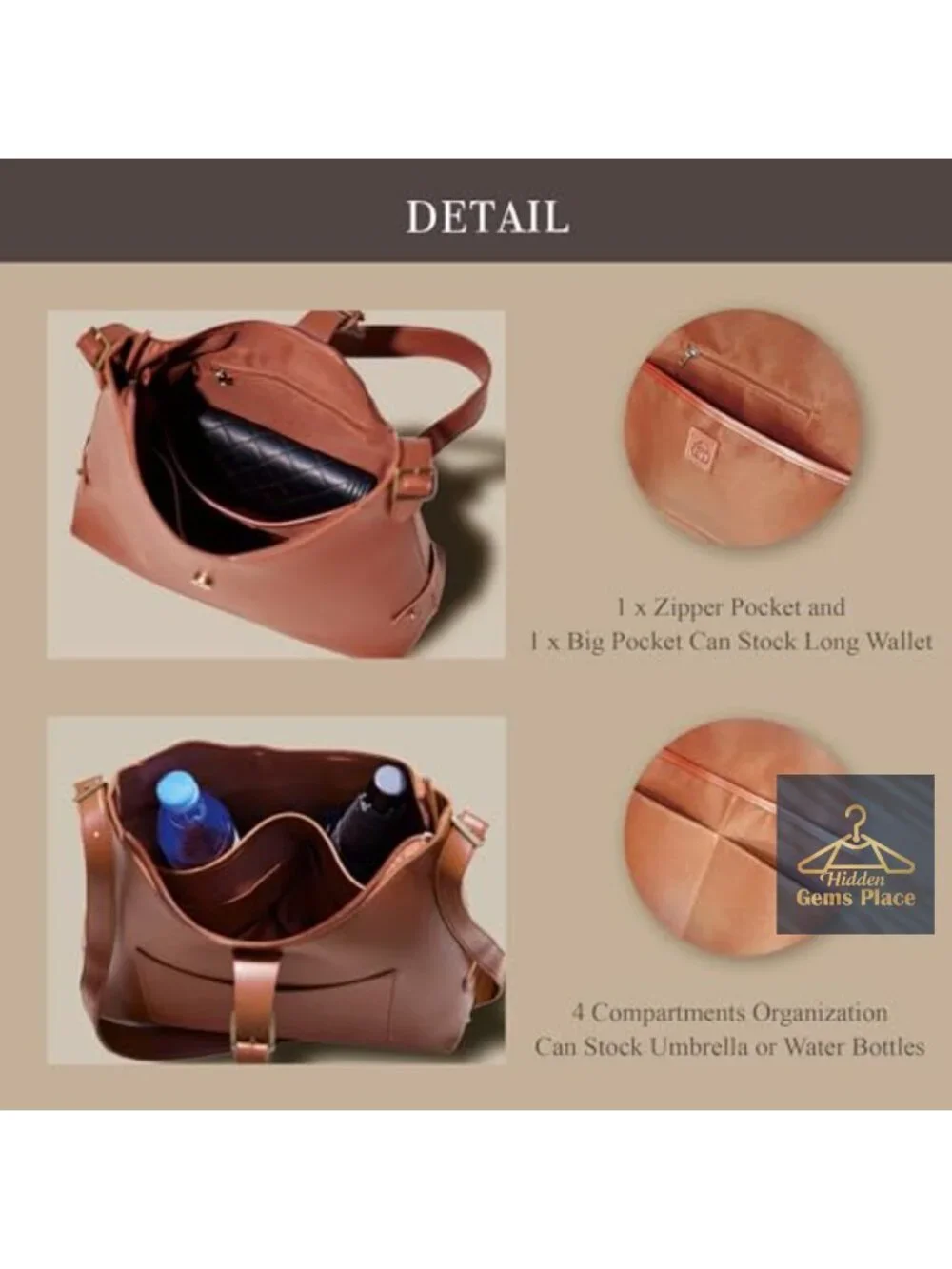 Vintage Vegan Leather Hobo Bag Shoulder Purse Crossbody Satchel Under Arm